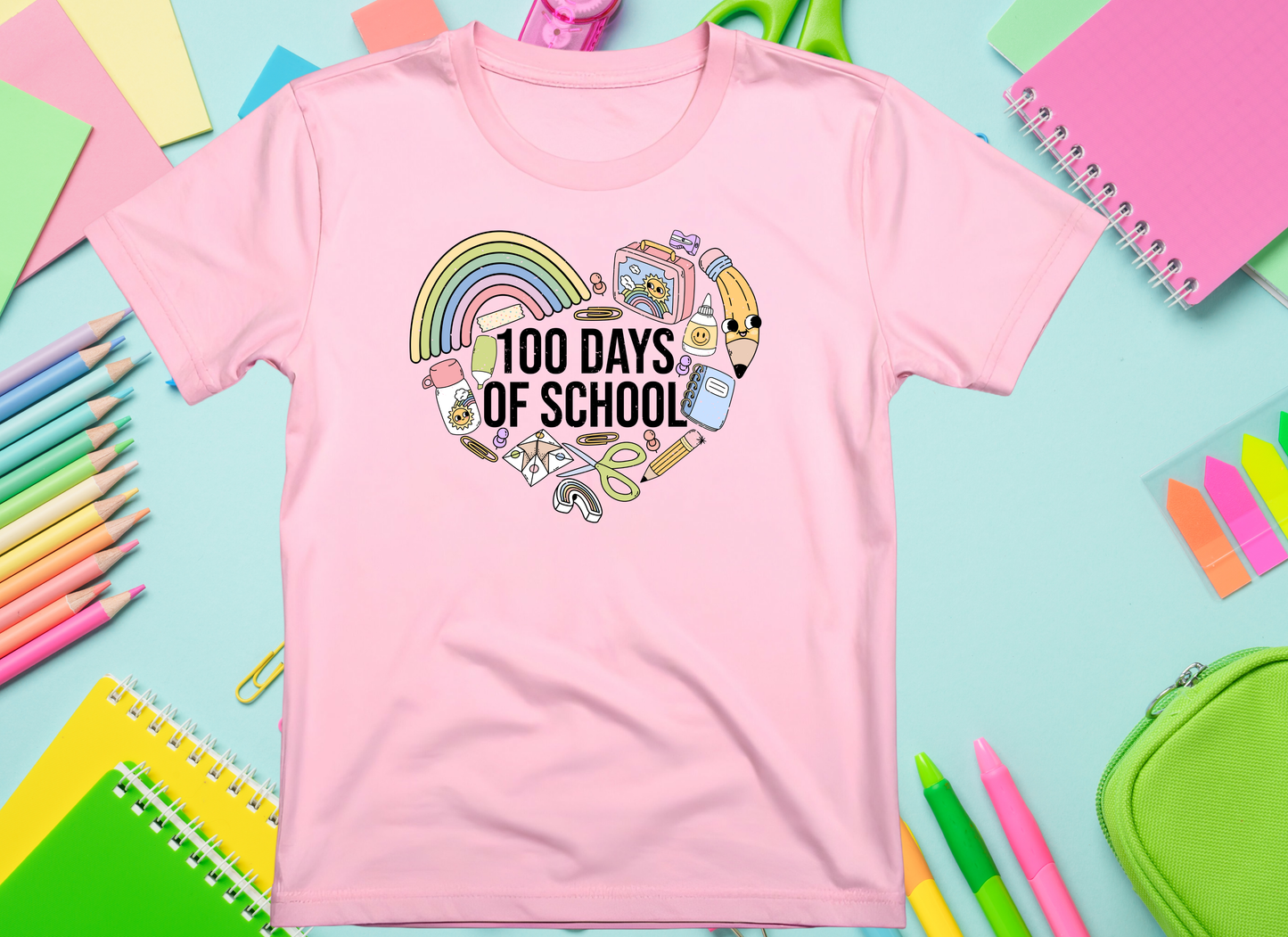 Heart 100 Days of School Youth Shirt