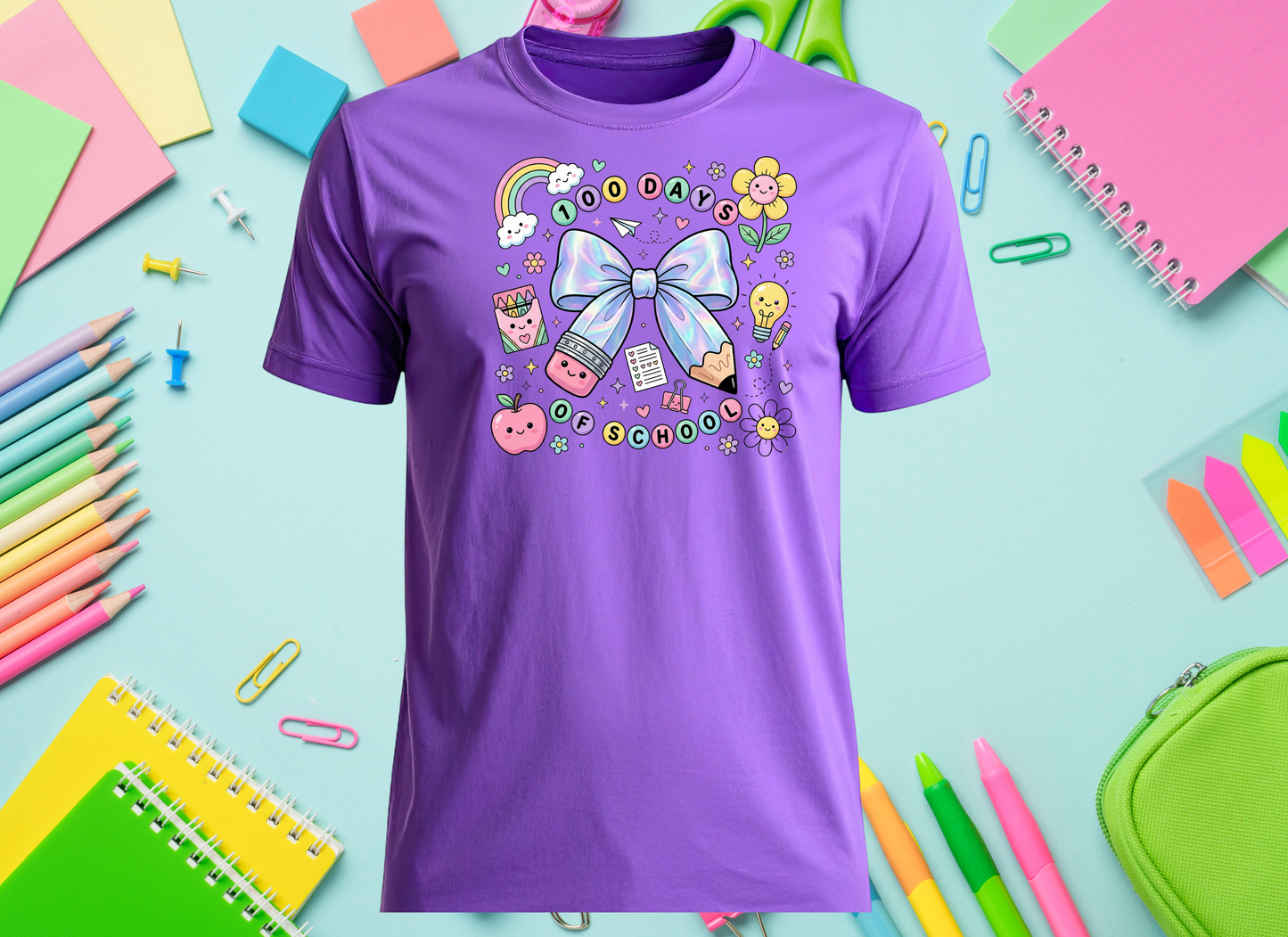 Bow 100 Days of School Youth Shirt